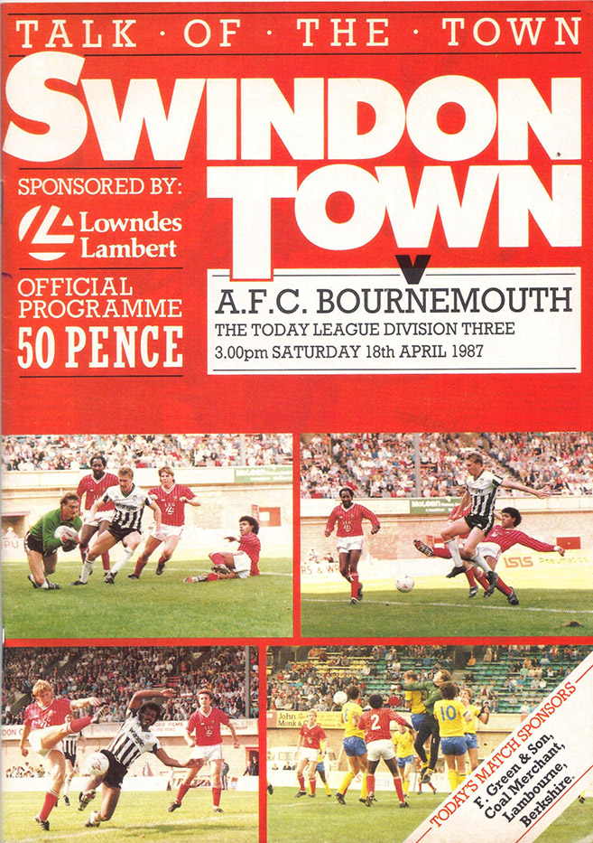 <b>Saturday, April 18, 1987</b><br />vs. AFC Bournemouth (Home)